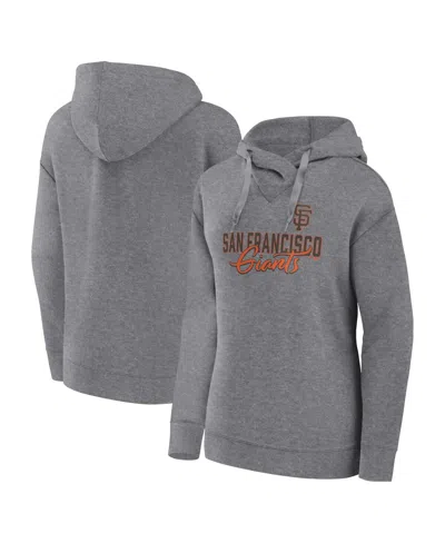 Fanatics Women's  Heather Gray San Francisco Giants Script Favorite Lightweight Fitted Pullover Hoodi