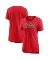 Fanatics Women's  Heather Red Chicago Bulls League Leader Tri-blend T-shirt In Heather Red