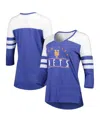 Fanatics Women's  Heather Royal New York Mets League Leader Tri-blend 3/4-sleeve V-neck T-shirt In Heather Royal