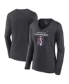 Fanatics Women's  Heathered Charcoal Colorado Avalanche 2022 Stanley Cup Champions Locker Room V-neck In Heathered Charcoal