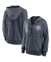 Fanatics Women's  Heathered Charcoal Distressed Texas A&m Aggies Overall Speed Lace-up Pullover Hoodi In Heathered Charcoal