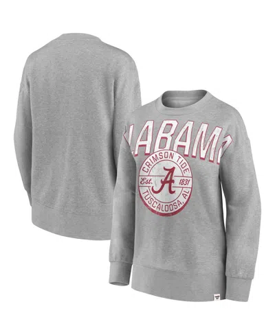 Fanatics Women's  Heathered Gray Alabama Crimson Tide Jump Distribution Pullover Sweatshirt