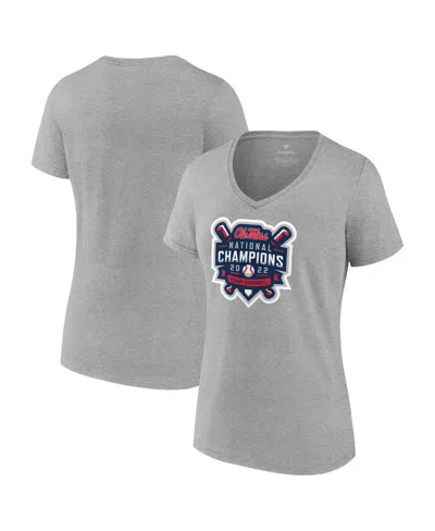 Fanatics Women's  Heathered Gray Ole Miss Rebels 2022 Ncaa Men's Baseball College World Series Champi