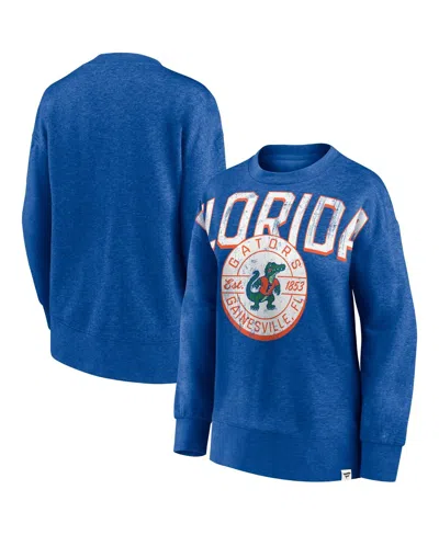 Fanatics Women's  Heathered Royal Florida Gators Jump Distribution Pullover Sweatshirt In Heather Royal