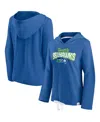 Fanatics Women's  Heathered Royal Seattle Seahawks First Team Flowy Pullover Hoodie In Heathered Royal