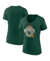 Fanatics Women's  Hunter Green Milwaukee Bucks Hometown Collection Brew City V-neck T-shirt In Hunter Green