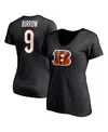 Fanatics Joe Burrow Black Cincinnati Bengals Plus Size Fair Catch Name & Number V-neck T-shirt In Black