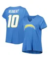 Fanatics Women's  Branded Justin Herbert Powder Blue Los Angeles Chargers Player Icon Name And Number In Powder Blue