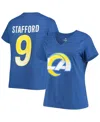 Fanatics Women's  Matthew Stafford Royal Los Angeles Rams Plus Size Player Name And Number V-neck T-s In Royal