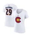 Fanatics Women's  Nathan Mackinnon White Colorado Avalanche Special Edition 2.0 Name And Number V-nec In White