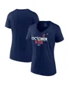 Fanatics Branded Navy Cleveland Guardians 2022 Postseason Locker Room V-neck T-shirt In Navy