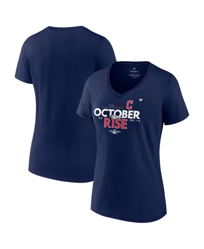 Fanatics Branded Navy Cleveland Guardians 2022 Postseason Locker Room V-neck T-shirt