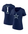 Fanatics Women's Navy Dallas Cowboys Plus Size Mother's Day 1 Mom V-neck T-shirt In Blue