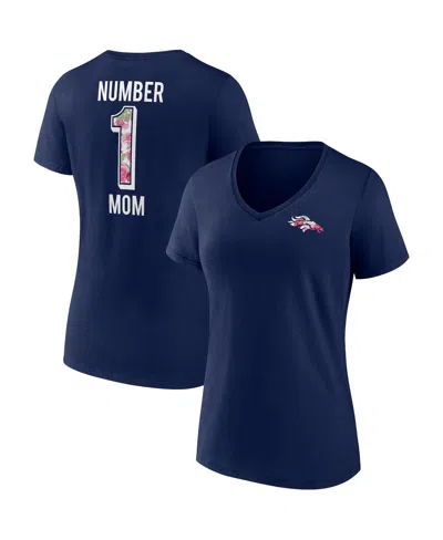 Fanatics Women's  Navy Denver Broncos Team Mother's Day V-neck T-shirt