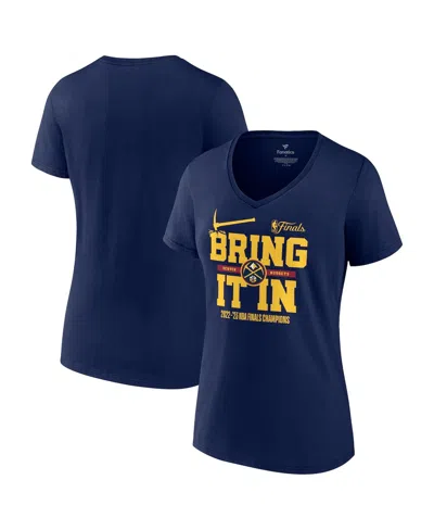 Fanatics Branded Navy Denver Nuggets 2023 Nba Finals Champions Hometown Originals Half Court V-neck