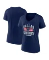 FANATICS WOMEN'S FANATICS NAVY DISTRESSED DALLAS COWBOYS AMERICANA V-NECK T-SHIRT