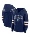 Fanatics Women's  Navy Distressed Memphis Grizzlies Bold Move Dolman V-neck Pullover Hoodie In Navy