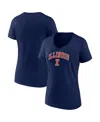 Fanatics Women's  Navy Illinois Fighting Illini Evergreen Campus V-neck T-shirt In Navy
