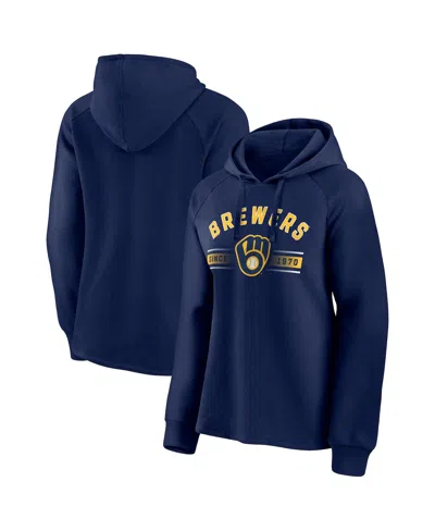Fanatics Branded Navy Milwaukee Brewers Perfect Play Raglan Pullover Hoodie