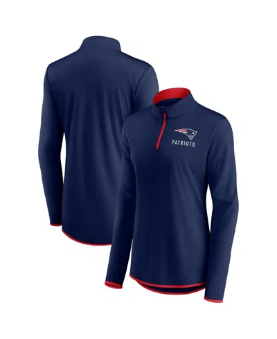 Fanatics Women's  Navy New England Patriots Plus Size Worth The Drive Quarter-zip Top