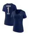 Fanatics Branded Navy New England Patriots Team Mother's Day V-neck T-shirt In Blue