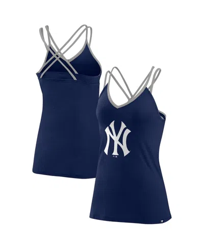 Fanatics Women's  Navy New York Yankees Barrel It Up Cross Back V-neck Tank Top