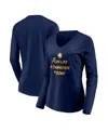 Fanatics Women's  Navy Notre Dame Fighting Irish Play Like A Champion Today Shamrock Long Sleeve V-ne In Navy