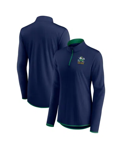 Fanatics Women's  Navy Notre Dame Fighting Irish Worth The Drive Quarter-zip Top