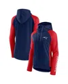 Fanatics Branded Navy/red New England Patriots End Around Lightweight Raglan Full-zip Hoodie Jacket In Navy,red