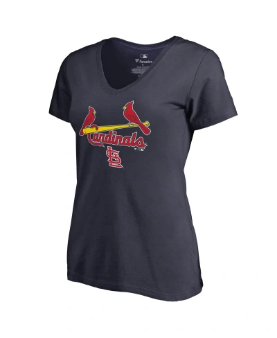 Fanatics Women's  Navy St. Louis Cardinals Team Lockup T-shirt In Animal Print