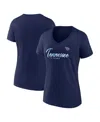 Fanatics Women's  Navy Tennessee Titans Shine Time V-neck T-shirt In Navy