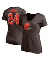 Fanatics Women's  Nick Chubb Brown Cleveland Browns Player Icon Name And Number V-neck T-shirt In Brown