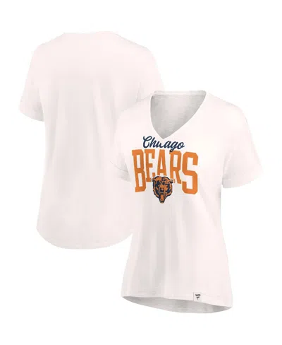 Fanatics Women's  Oatmeal Chicago Bears Motivating Force V-neck T-shirt