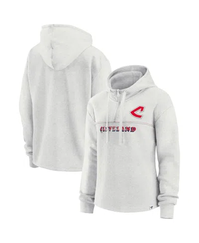 Fanatics Women's  Oatmeal Cleveland Indians Cooperstown Collection True Classics Legacy Quarter-zip H