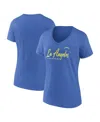 Fanatics Women's  Powder Blue Los Angeles Chargers Shine Time V-neck T-shirt In Powder Blue