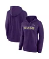 Fanatics Women's  Purple Baltimore Ravens Iconic Cotton Fleece Checklist Pullover Hoodie In Purple