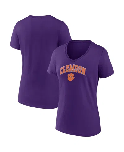 Fanatics Women's  Purple Clemson Tigers Evergreen Campus V-neck T-shirt