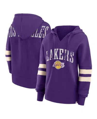 Fanatics Branded Purple Los Angeles Lakers Bold Move Dolman V-neck Pullover Hoodie