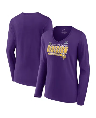 Fanatics Women's  Purple Minnesota Vikings 2022 Nfc North Division Champions Divide And Conquer Long