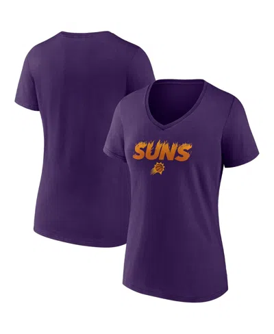 Fanatics Women's  Purple Phoenix Suns Hometown Collection On Fire V-neck T-shirt