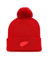 Fanatics Women's  Red Detroit Red Wings Authentic Pro Road Cuffed Knit Hat With Pom In Red