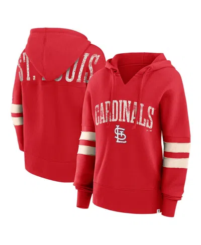 Fanatics Branded Red St. Louis Cardinals Bold Move Notch Neck Pullover Hoodie