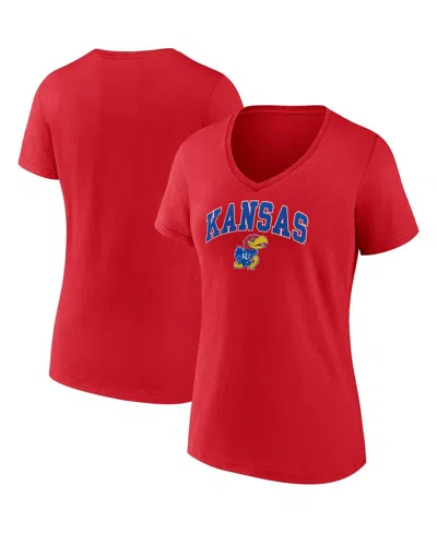 Fanatics Women's  Red Arizona Wildcats Evergreen Campus V-neck T-shirt