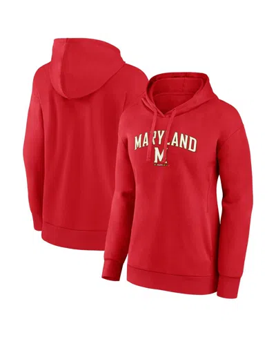 Fanatics Women's  Red Maryland Terrapins Evergreen Campus Pullover Hoodie