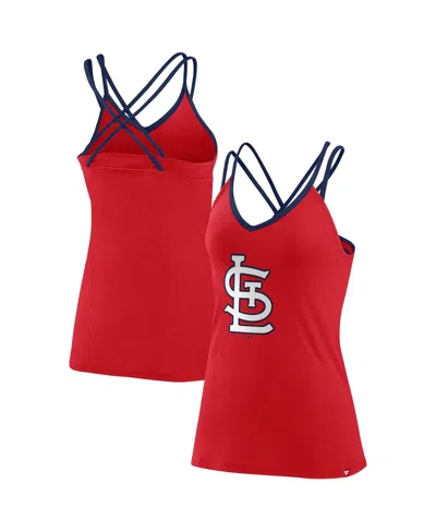 Fanatics Women's  Red St. Louis Cardinals Barrel It Up Cross Back V-neck Tank Top