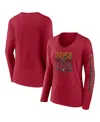 Fanatics Women's  Red Tampa Bay Buccaneers Hometown Sweep Long Sleeve V-neck T-shirt In Red