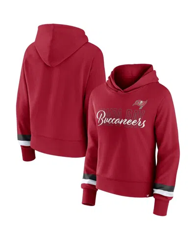 Fanatics Women's  Red Tampa Bay Buccaneers Over Under Pullover Hoodie