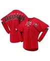 Fanatics Women's  Red Tampa Bay Buccaneers Spirit Jersey Lace-up V-neck Long Sleeve T-shirt In Red