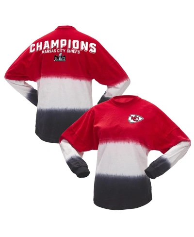 Fanatics Women's  Red, White Kansas City Chiefs Super Bowl Lviii Champions Ombre Long Sleeve T-shirt In Red,white