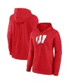 Fanatics Women's  Red Wisconsin Badgers Evergreen Pullover Hoodie In Red
